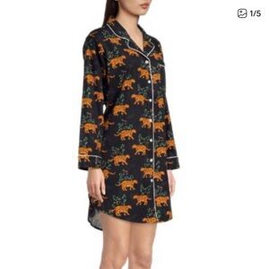 World Market Black and Jaguar Jungle Print Sleep Shirt